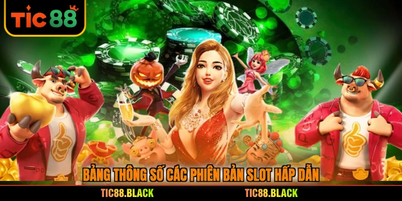 Bảng thông số các phiên bản slot hấp dẫn